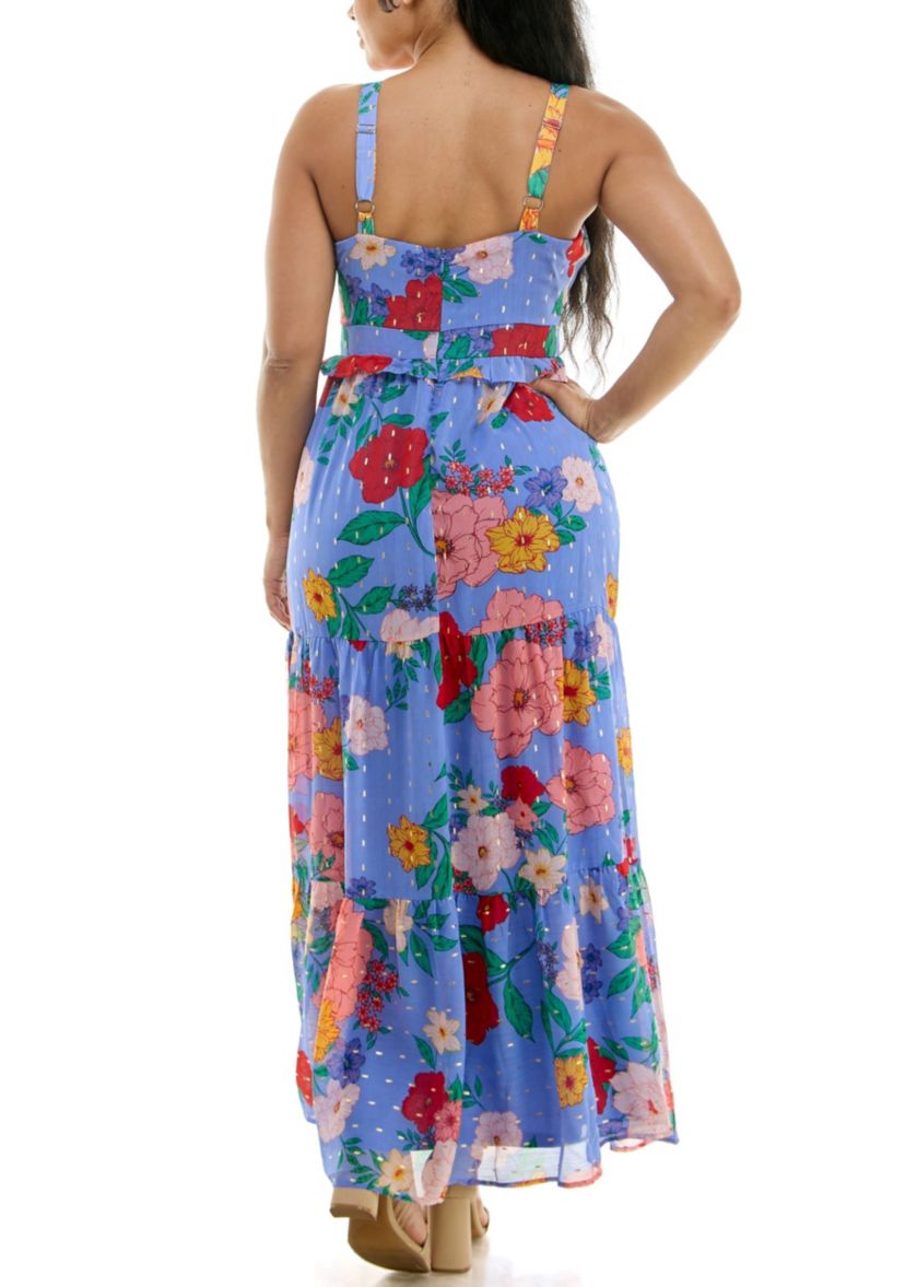 Twist Bodice Tiered Chiffon Dress