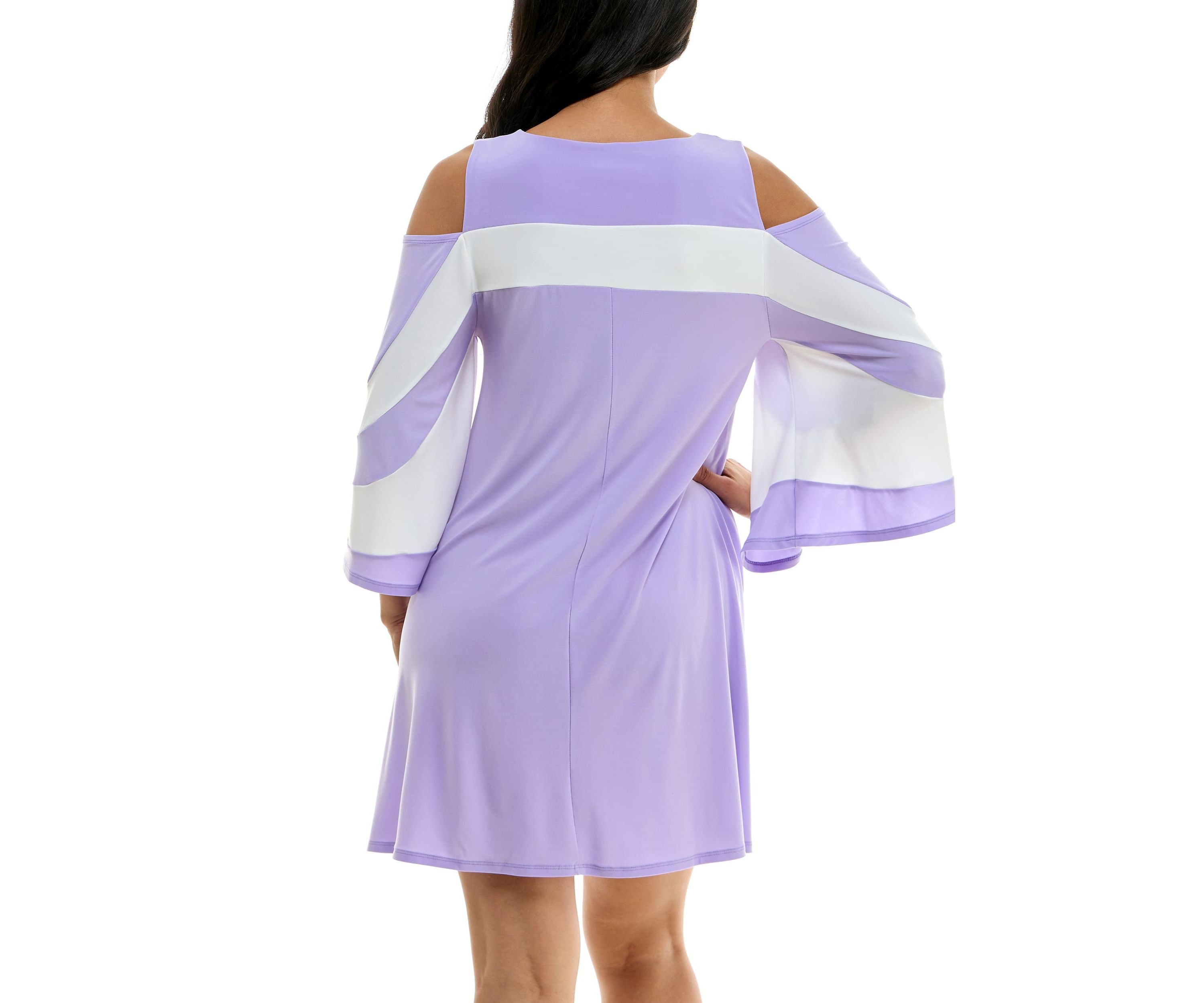 Color Block Cold Shoulder Dress