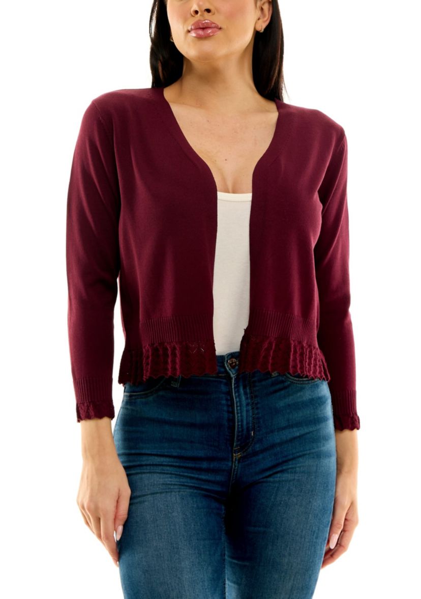 3/4 Ruffle Cardigan