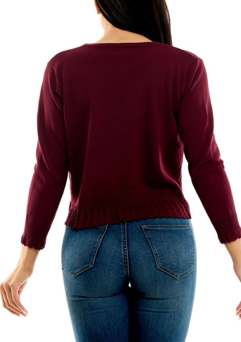 3/4 Ruffle Cardigan