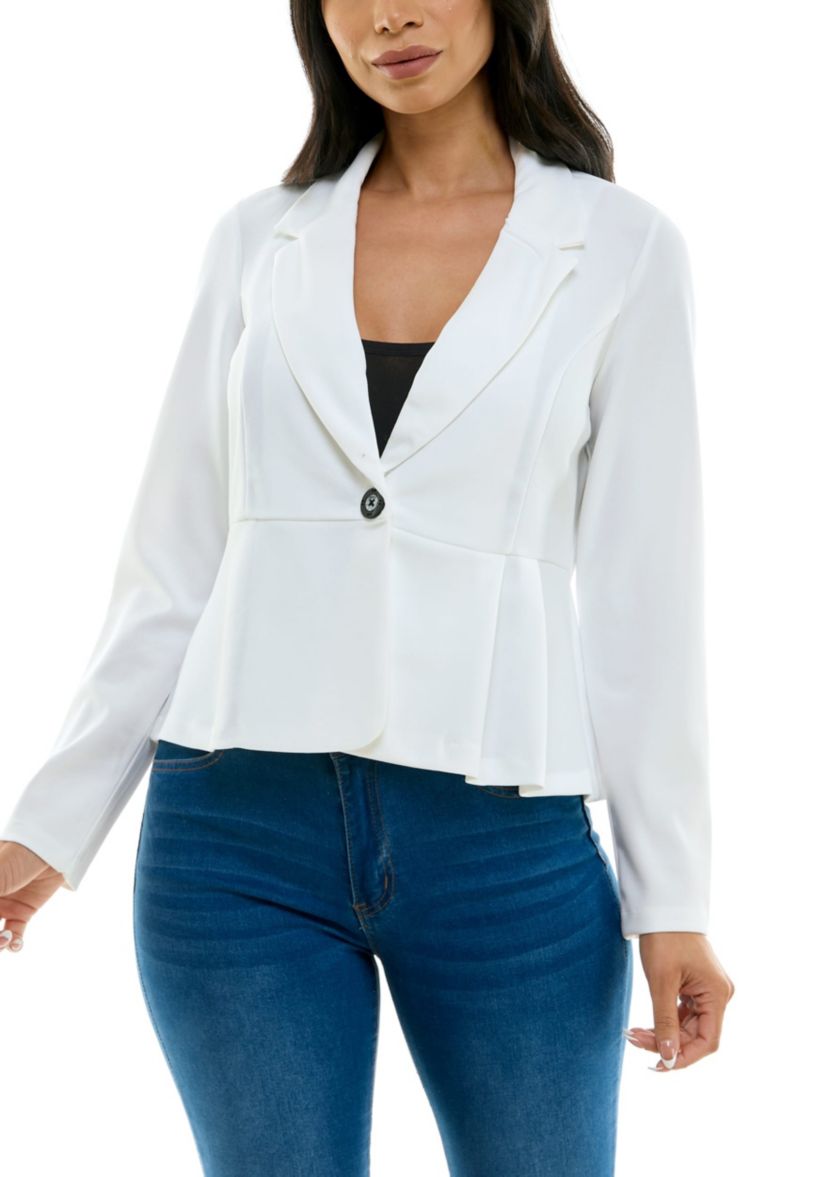 Long Sleeve Button Collared Blazer