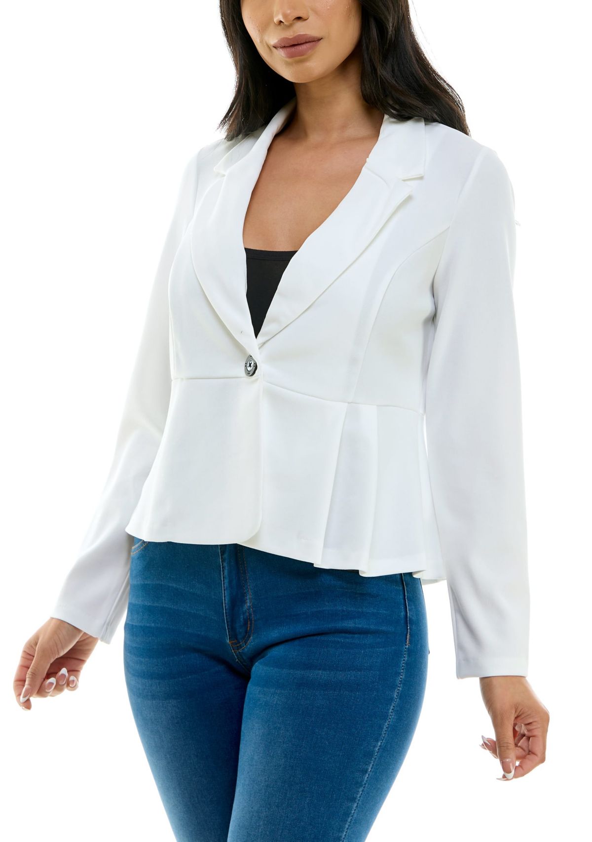 Long Sleeve Button Collared Blazer