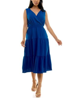 Nina Leonard Women's Tiered Midi Smock Dress, XL