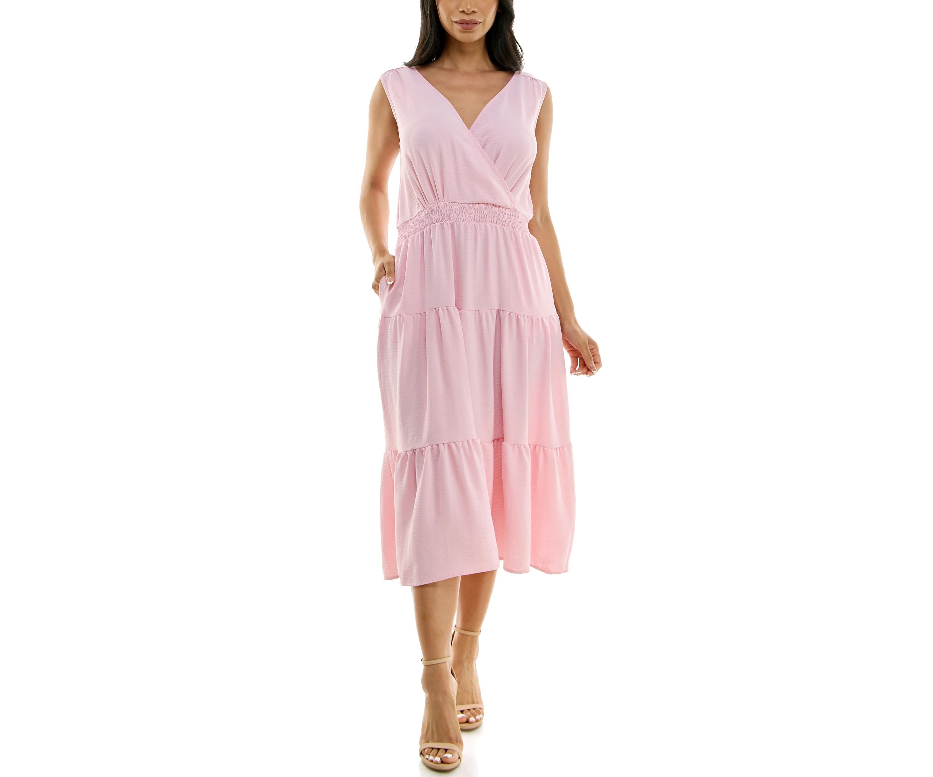 Tiered Midi Smock Dress