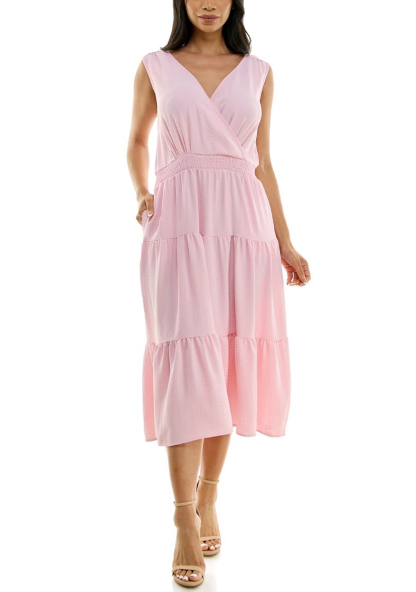Tiered Midi Smock Dress