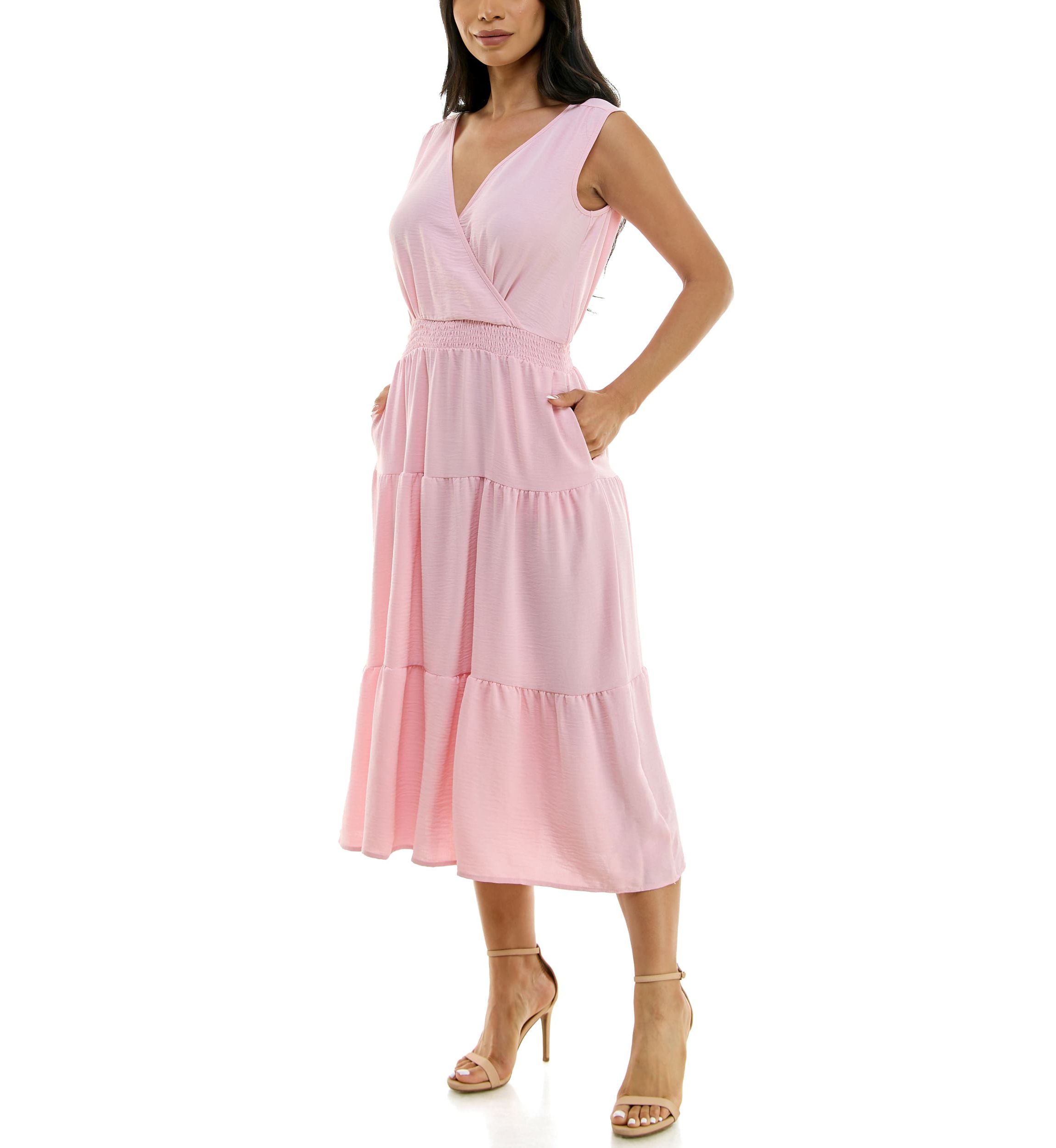 Tiered Midi Smock Dress