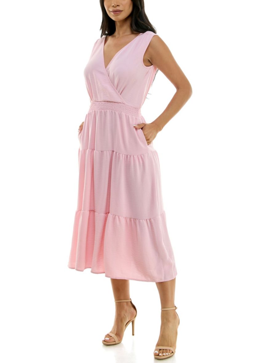Tiered Midi Smock Dress
