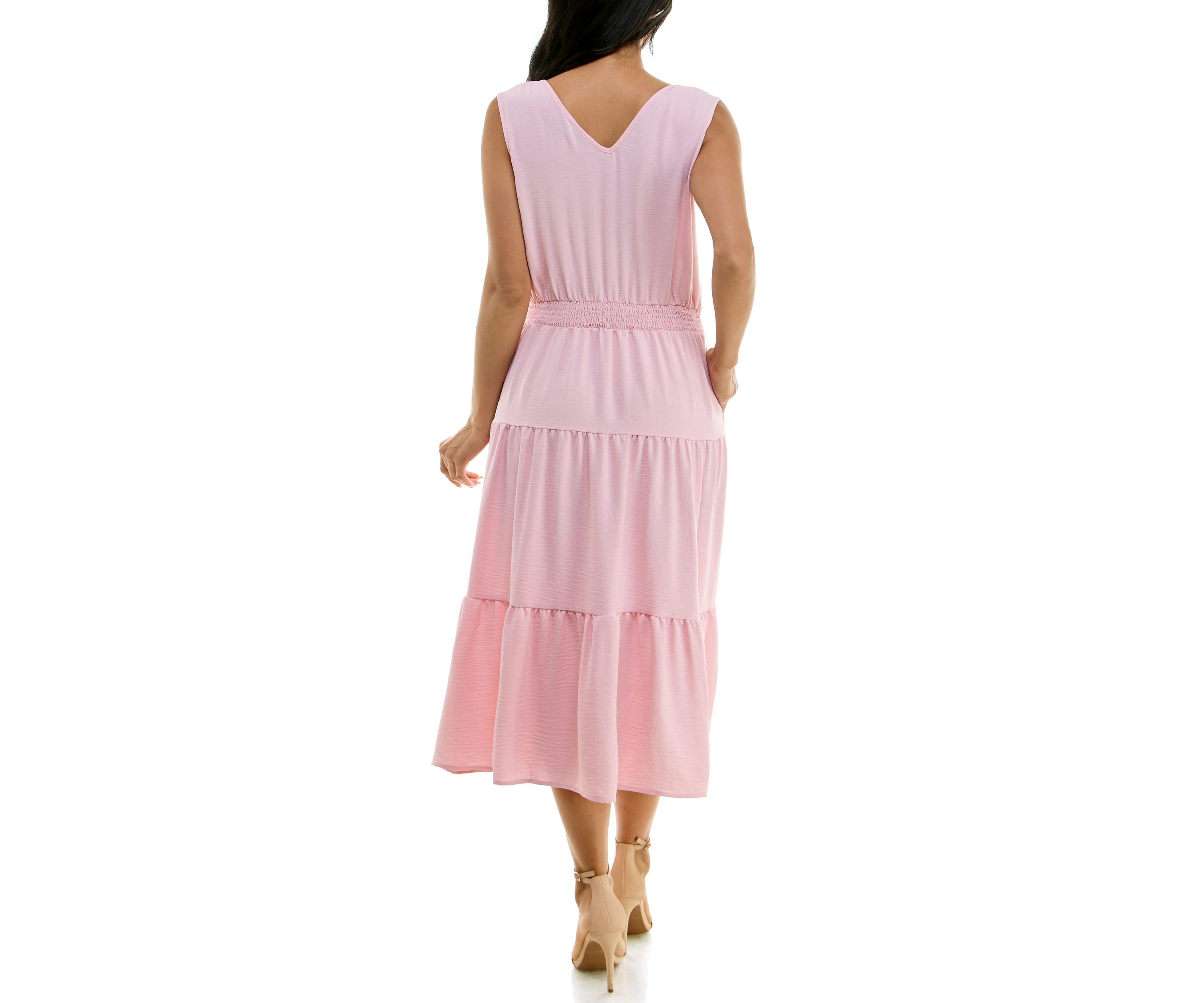 Tiered Midi Smock Dress