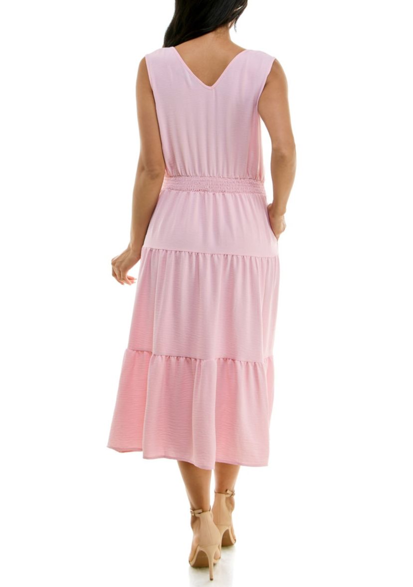 Tiered Midi Smock Dress