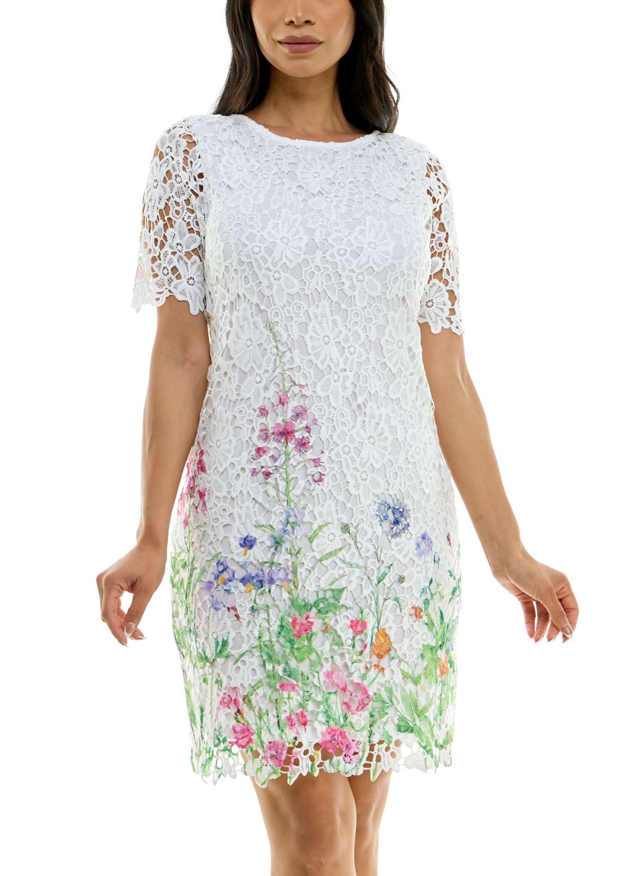 Floral Print Lace Dress