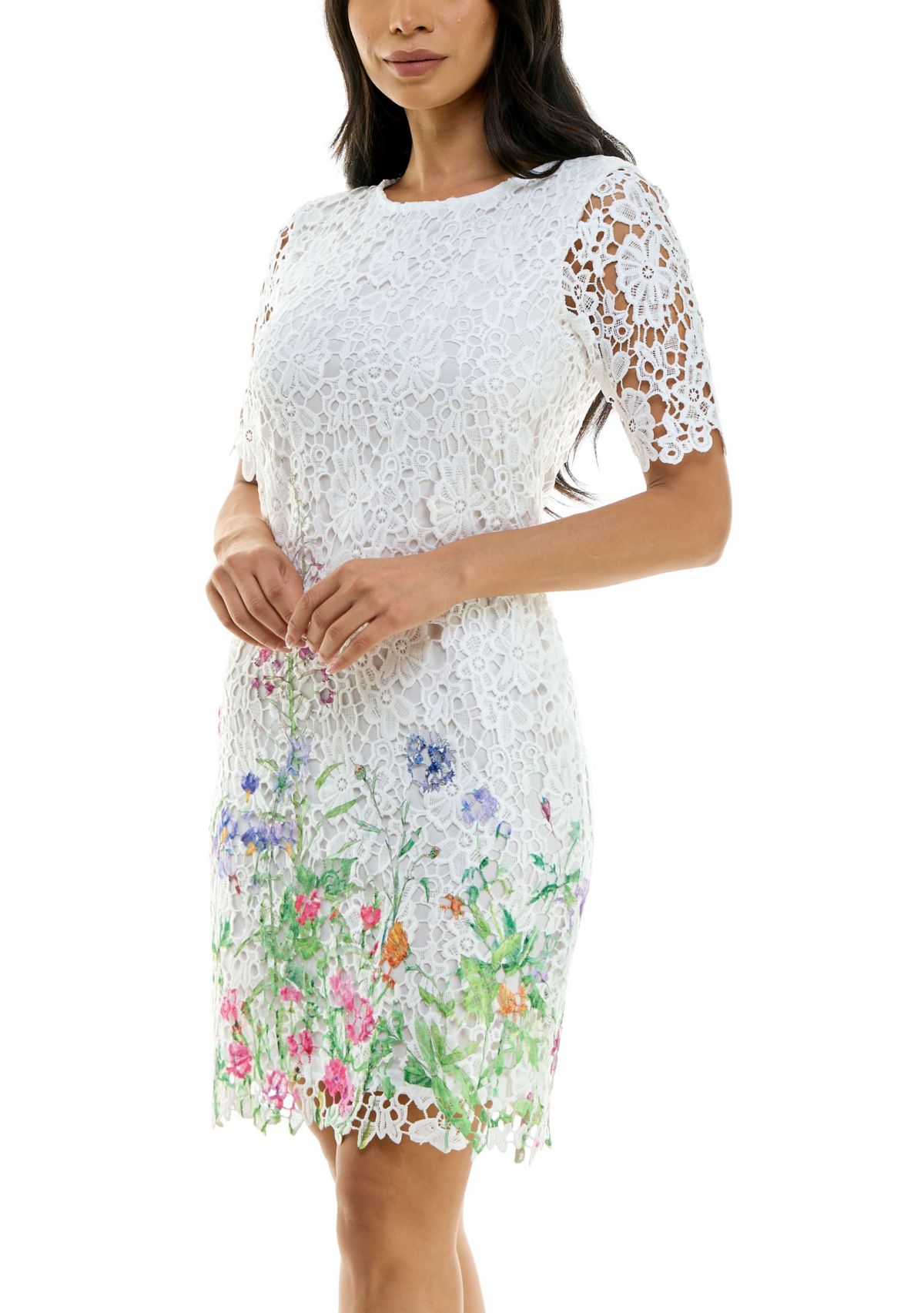 Floral Print Lace Dress