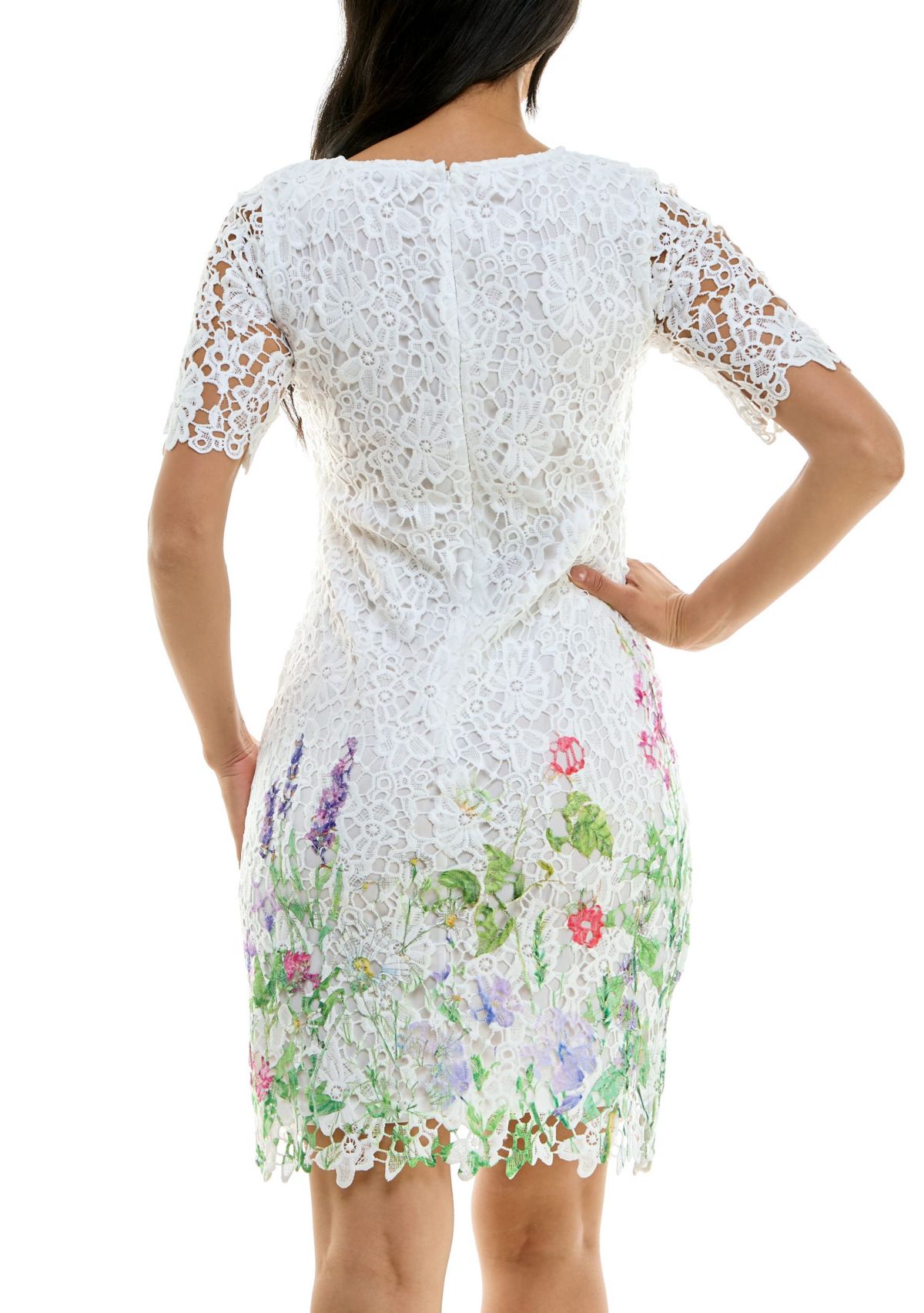 Floral Print Lace Dress