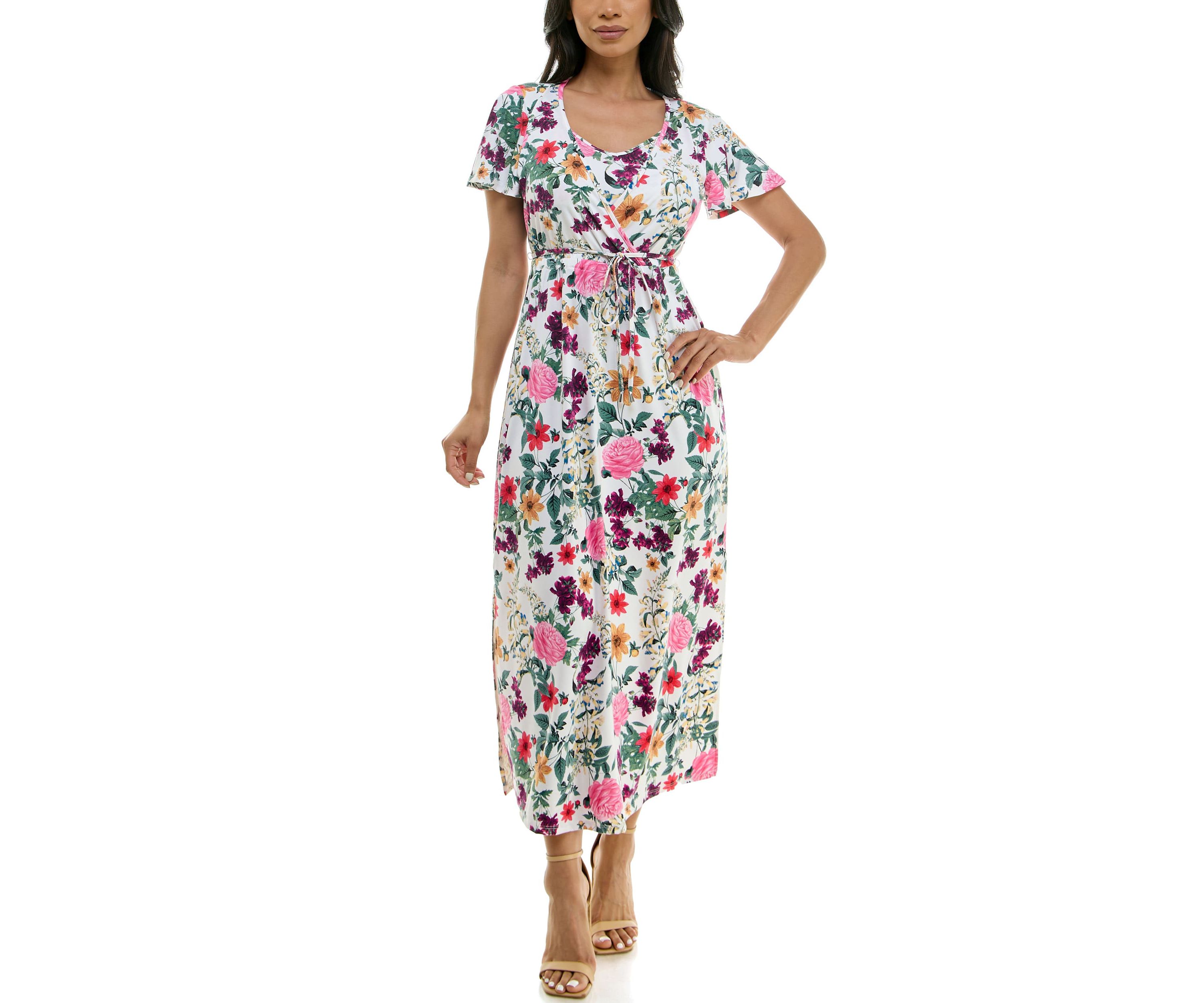 Flowy Flutter Sleeve Maxi Dress