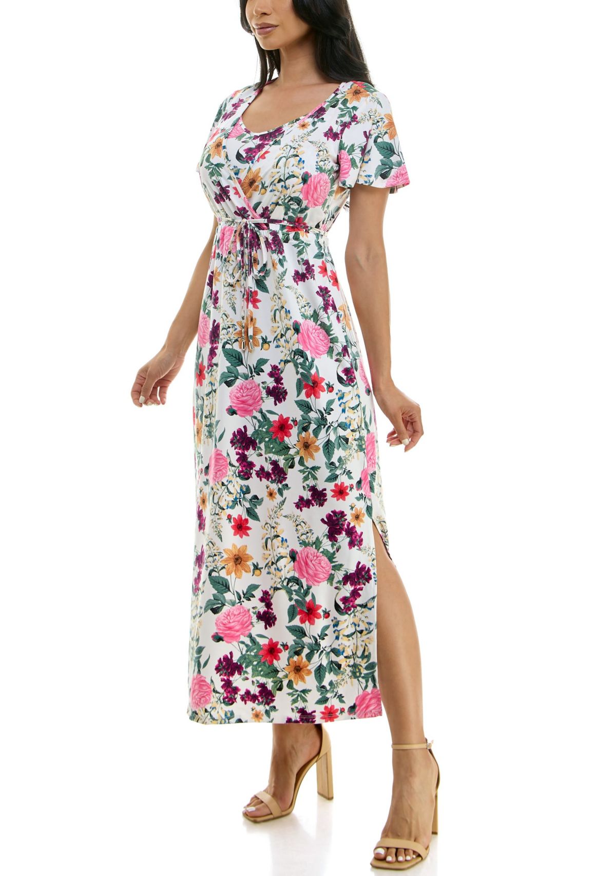 Flowy Flutter Sleeve Maxi Dress