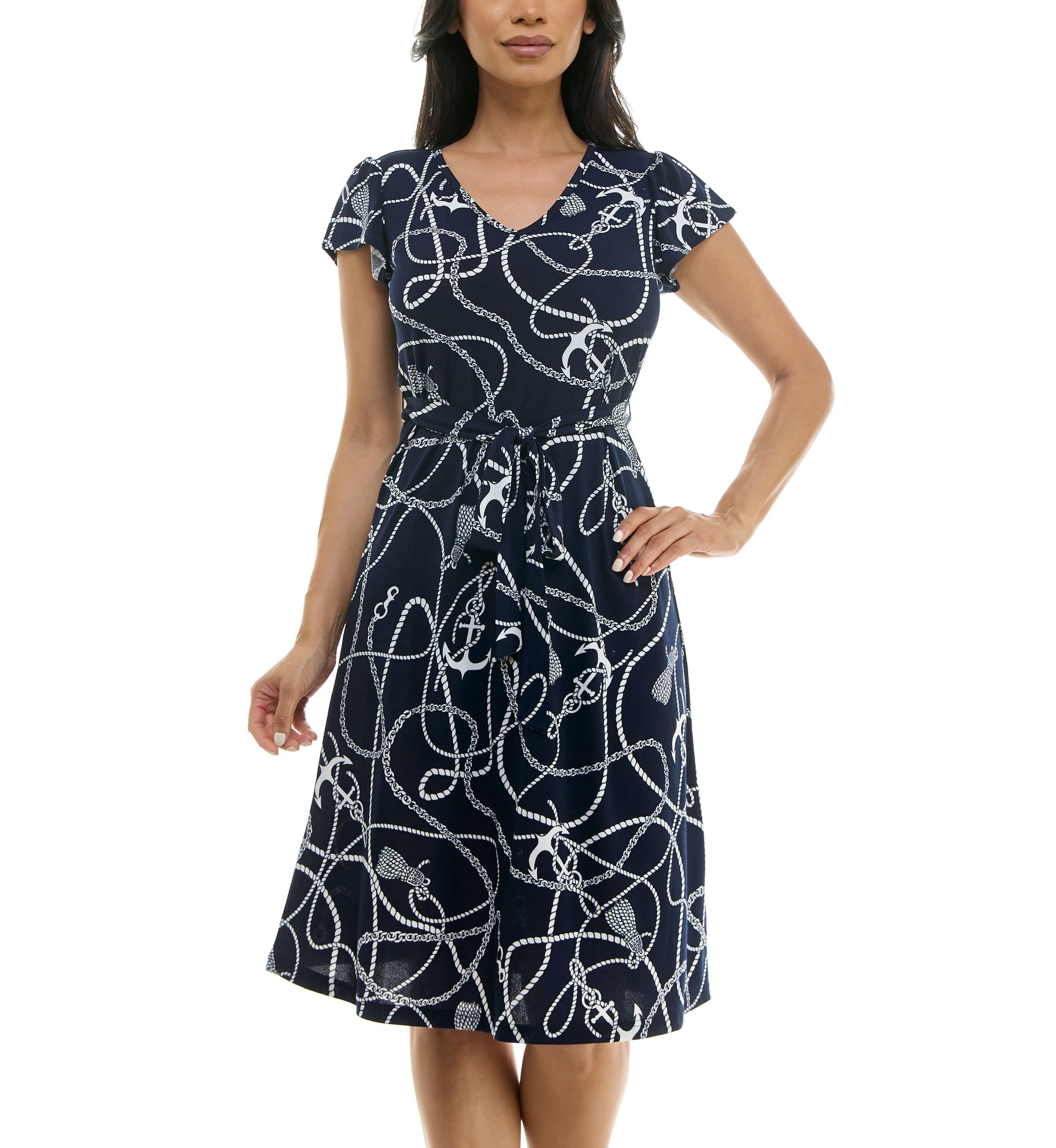 Sylvia Midi Dress With Self Sash