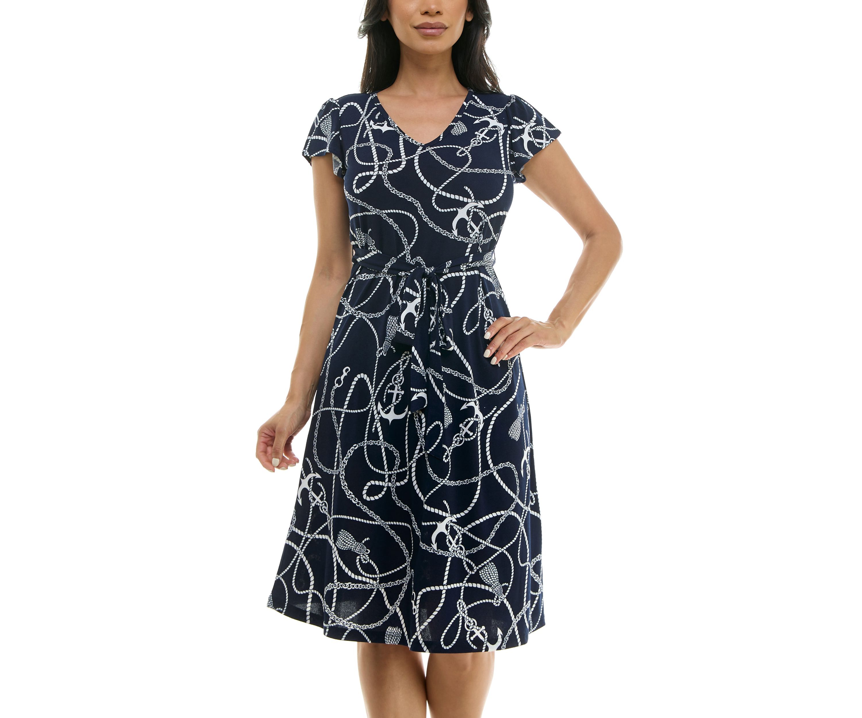 Sylvia Midi Dress With Self Sash