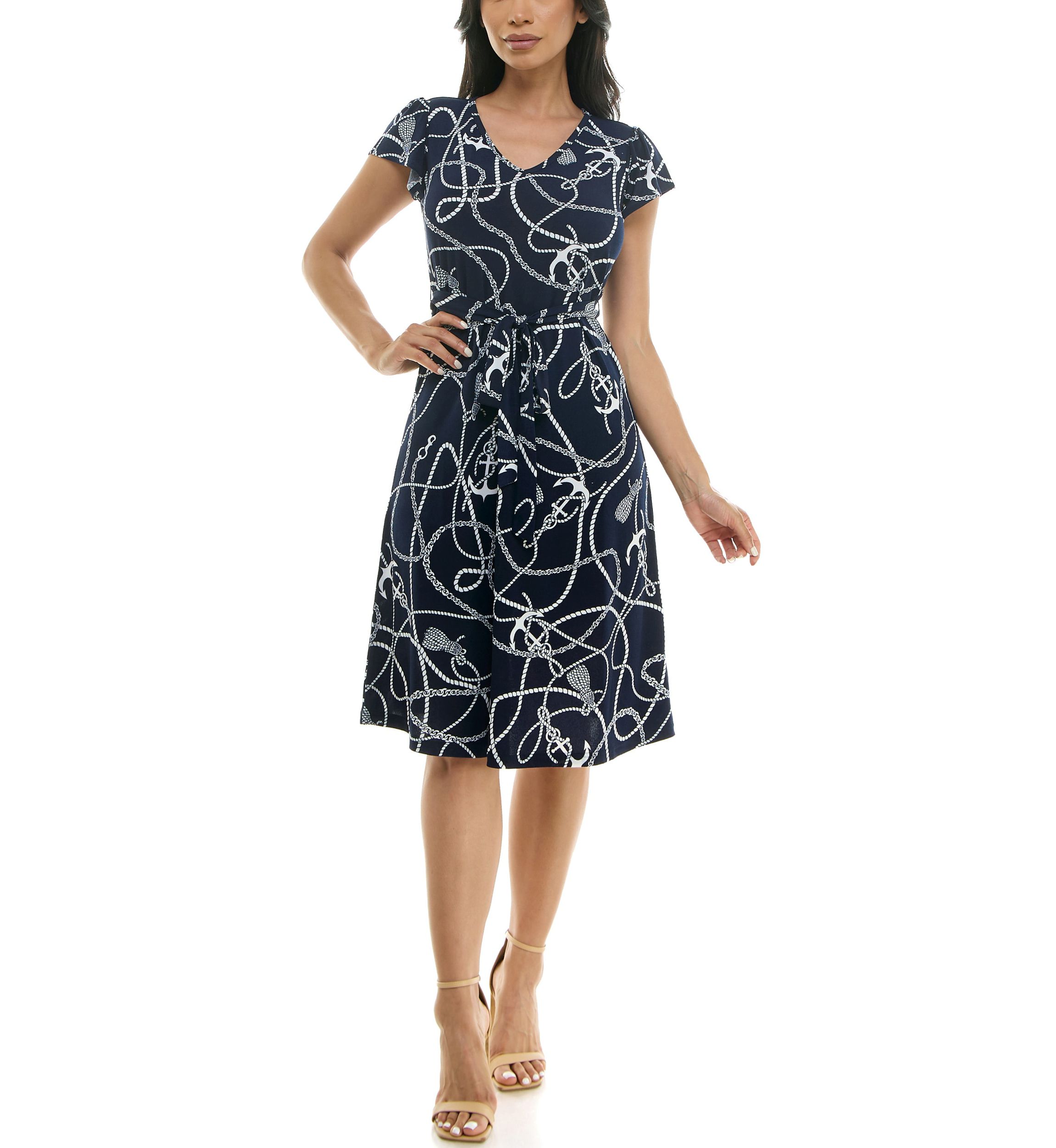Sylvia Midi Dress With Self Sash