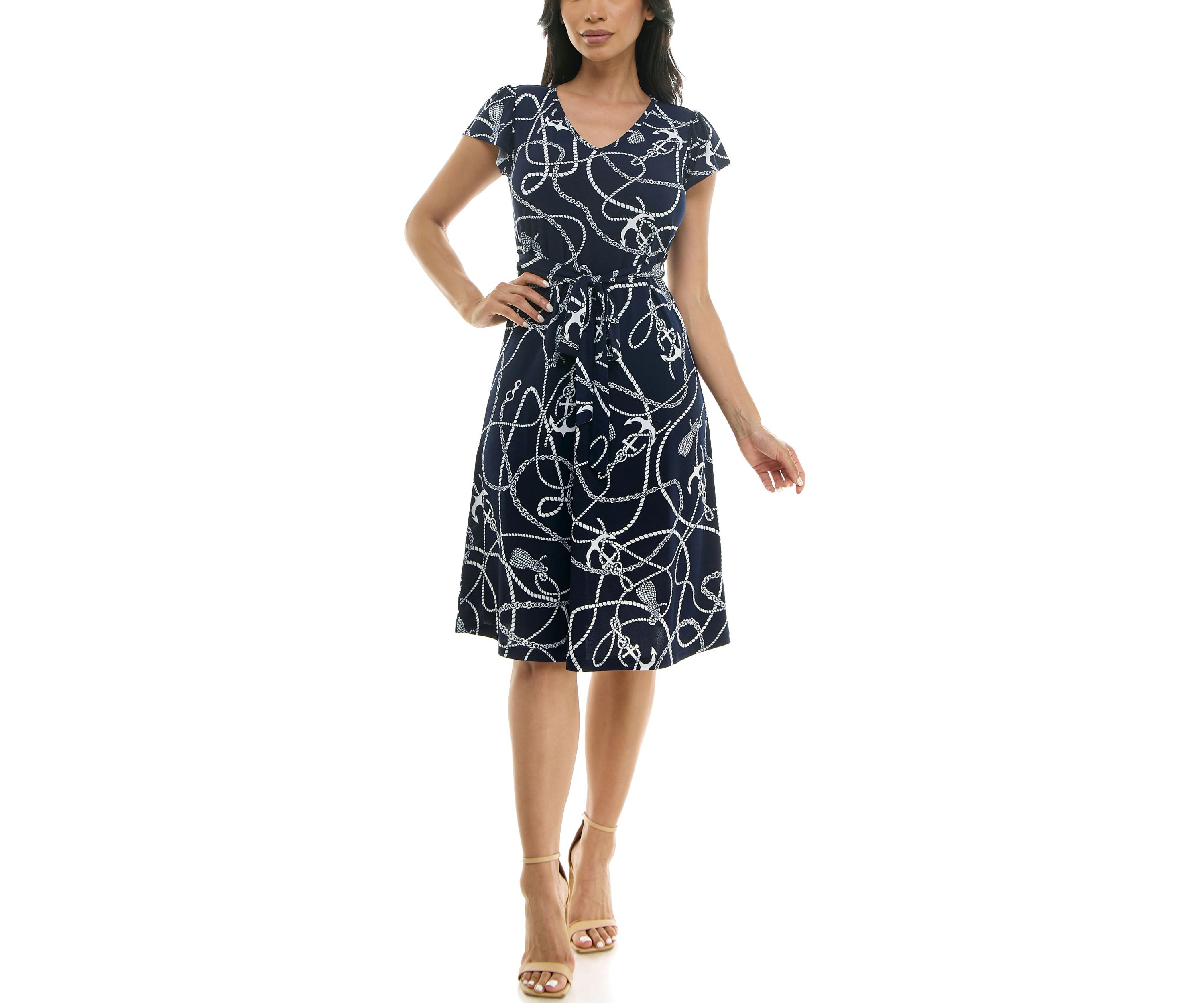 Sylvia Midi Dress With Self Sash