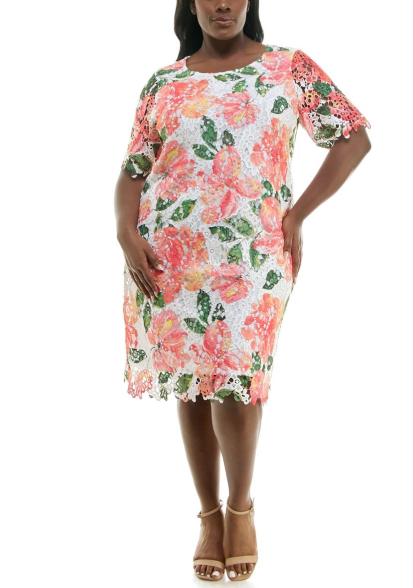 Floral Print Lace Dress