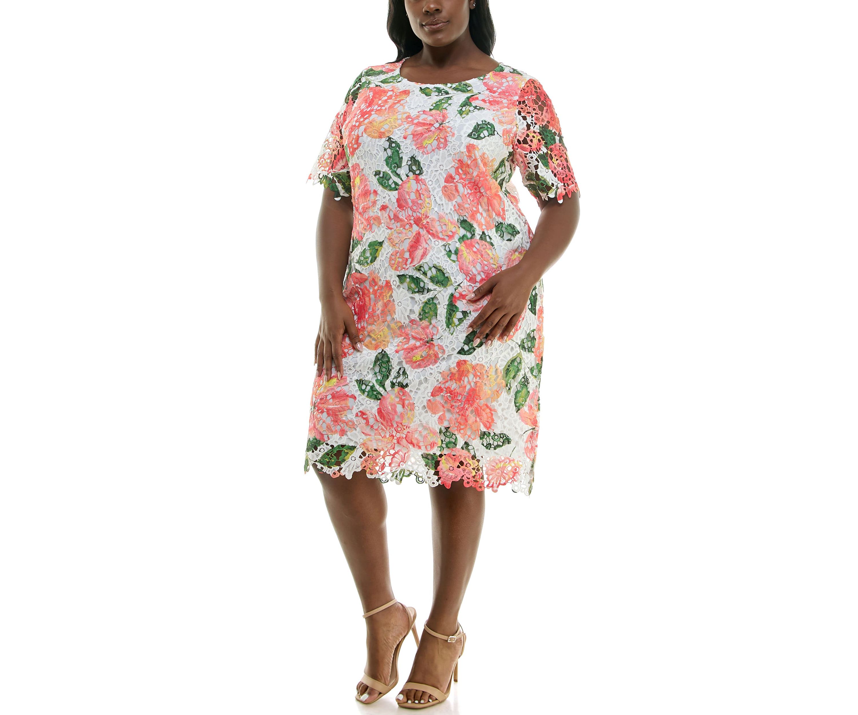 Floral Print Lace Dress