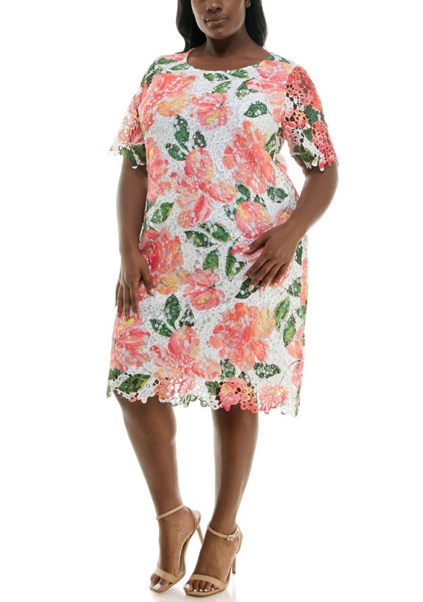 Floral Print Lace Dress