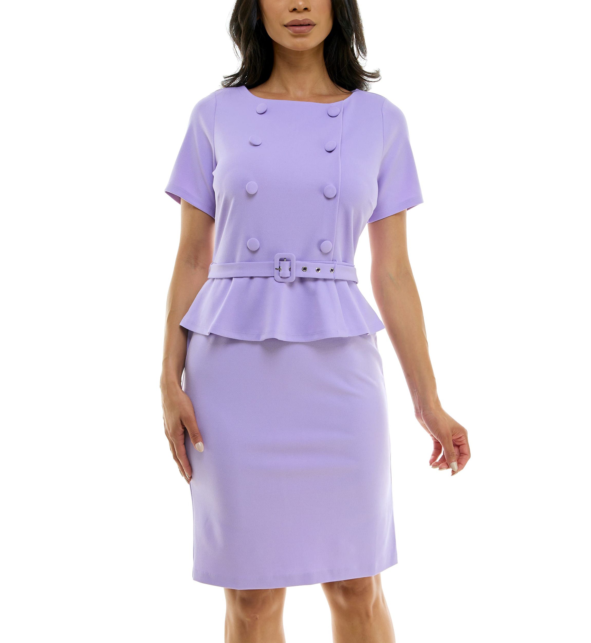 Boat Neck Peplum Dress