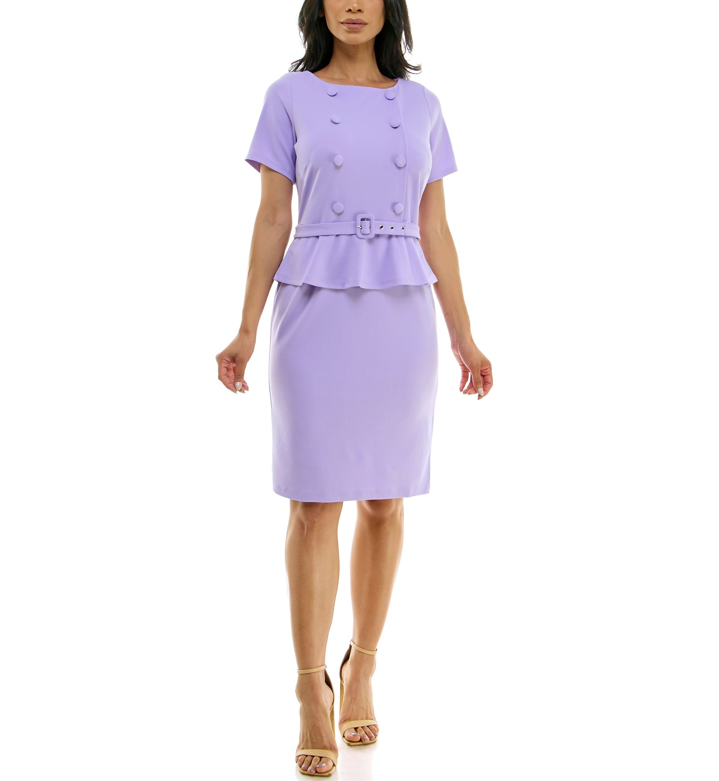 Boat Neck Peplum Dress