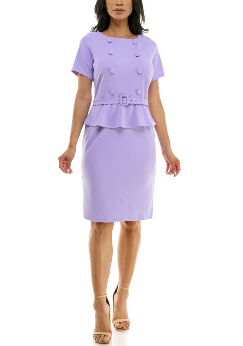 Boat Neck Peplum Dress