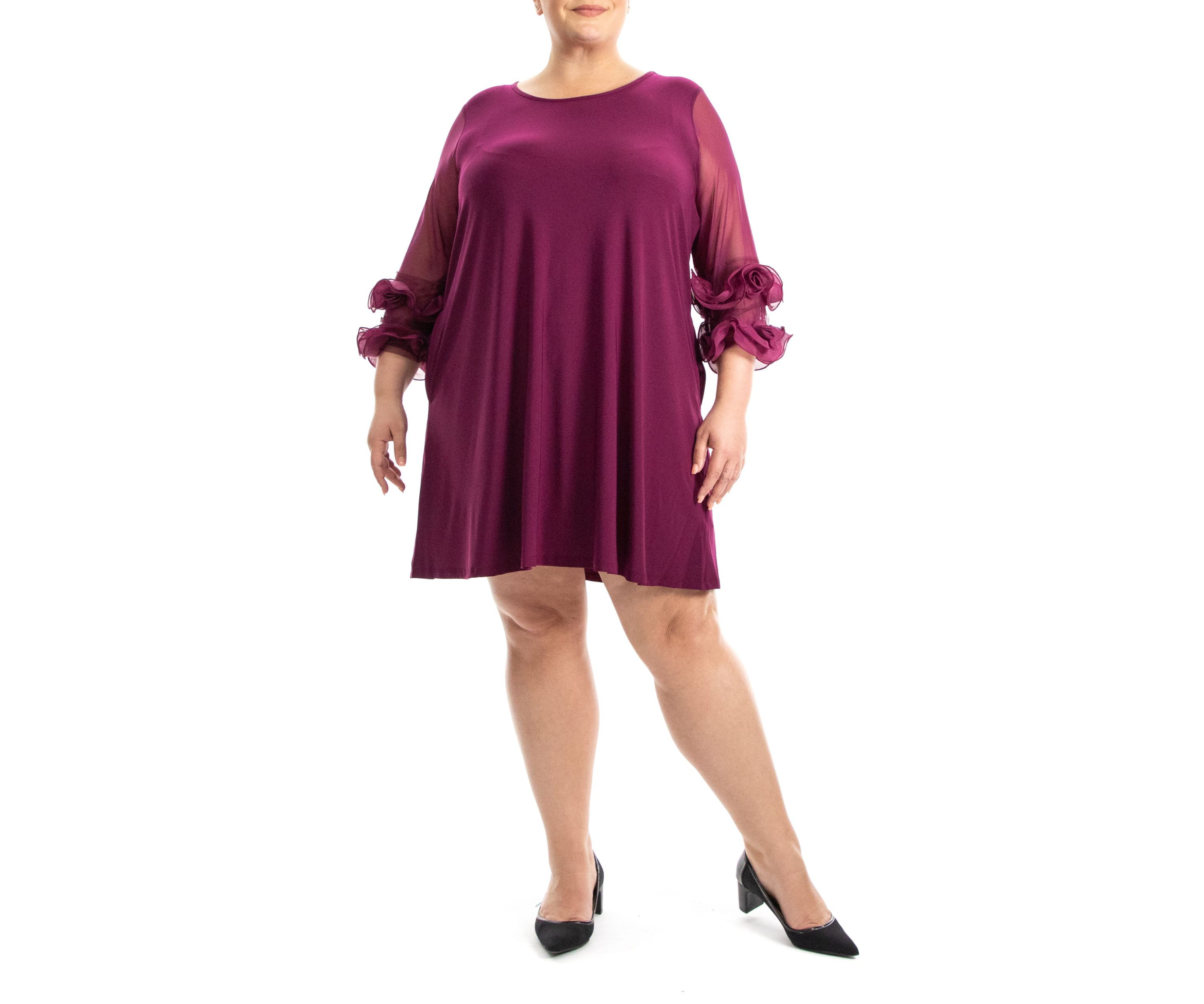 Trapeze Dress With Ruffle Sleeve And Pockets