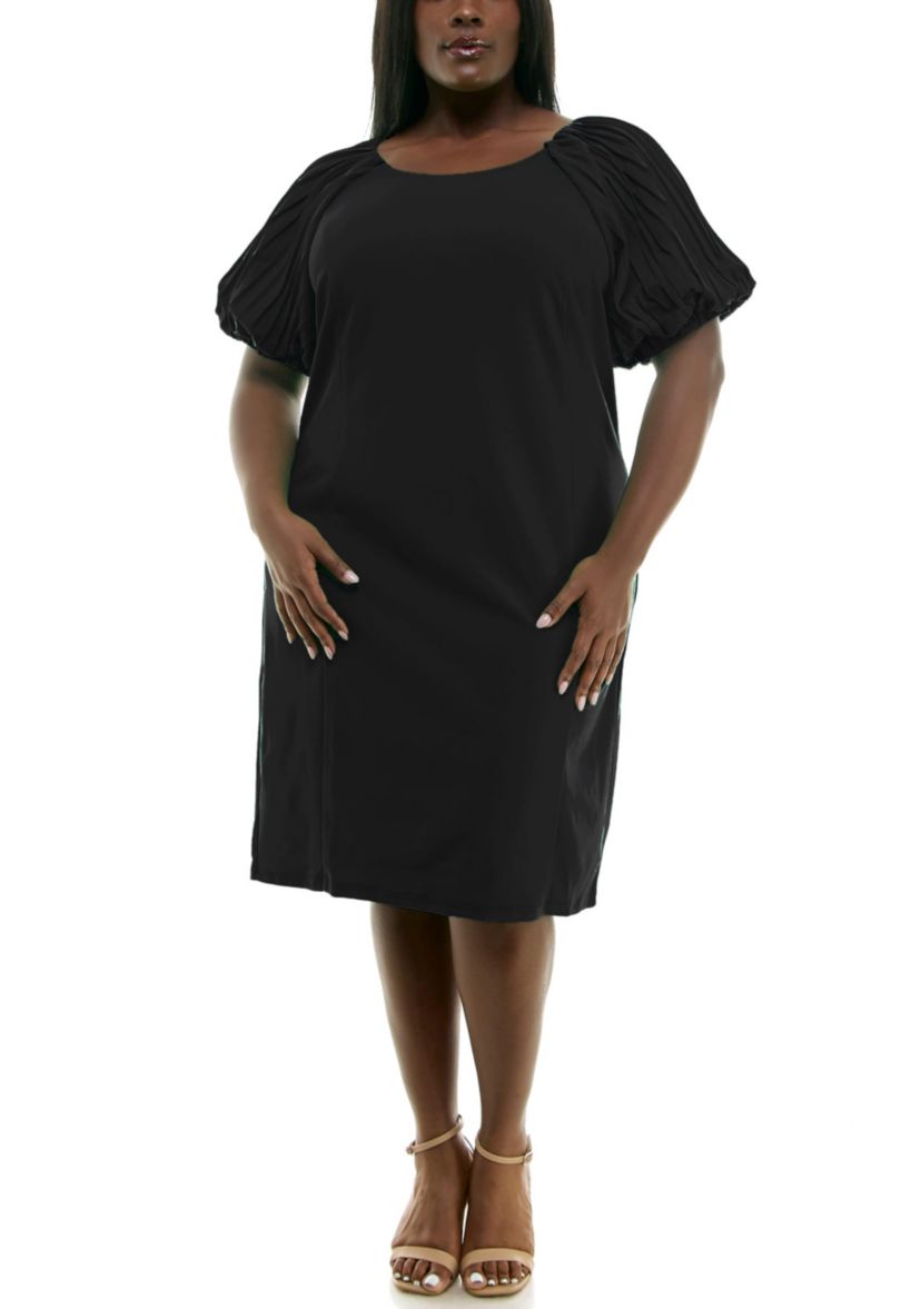 Puff Sleeve Sheath Dress