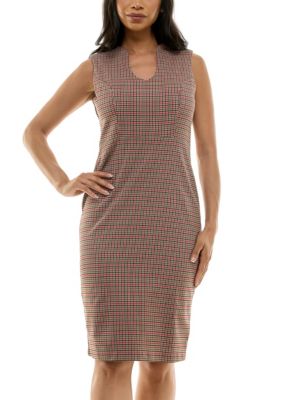 Nina Leonard Women's U Neck Midi Dress