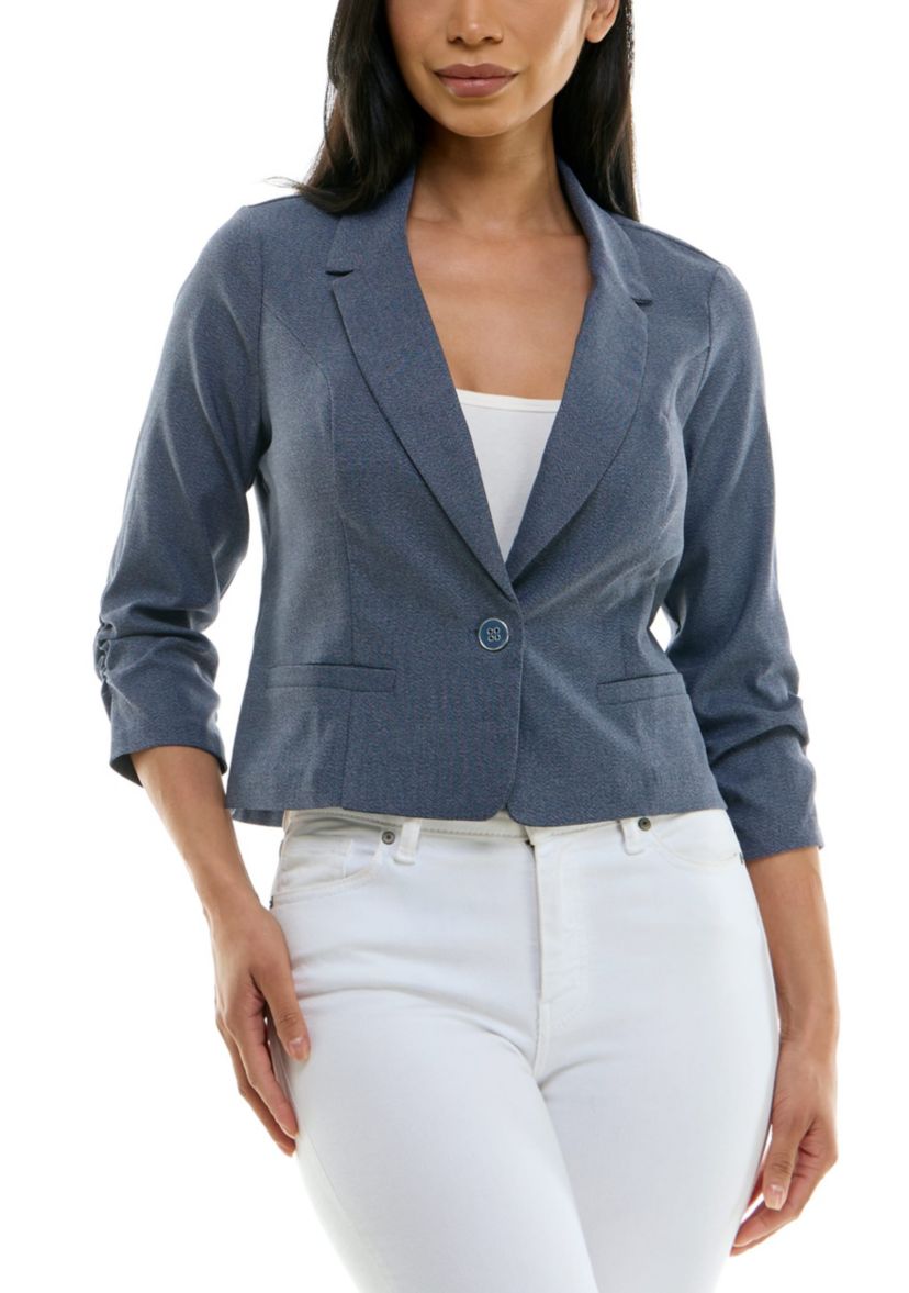Crop button blazer