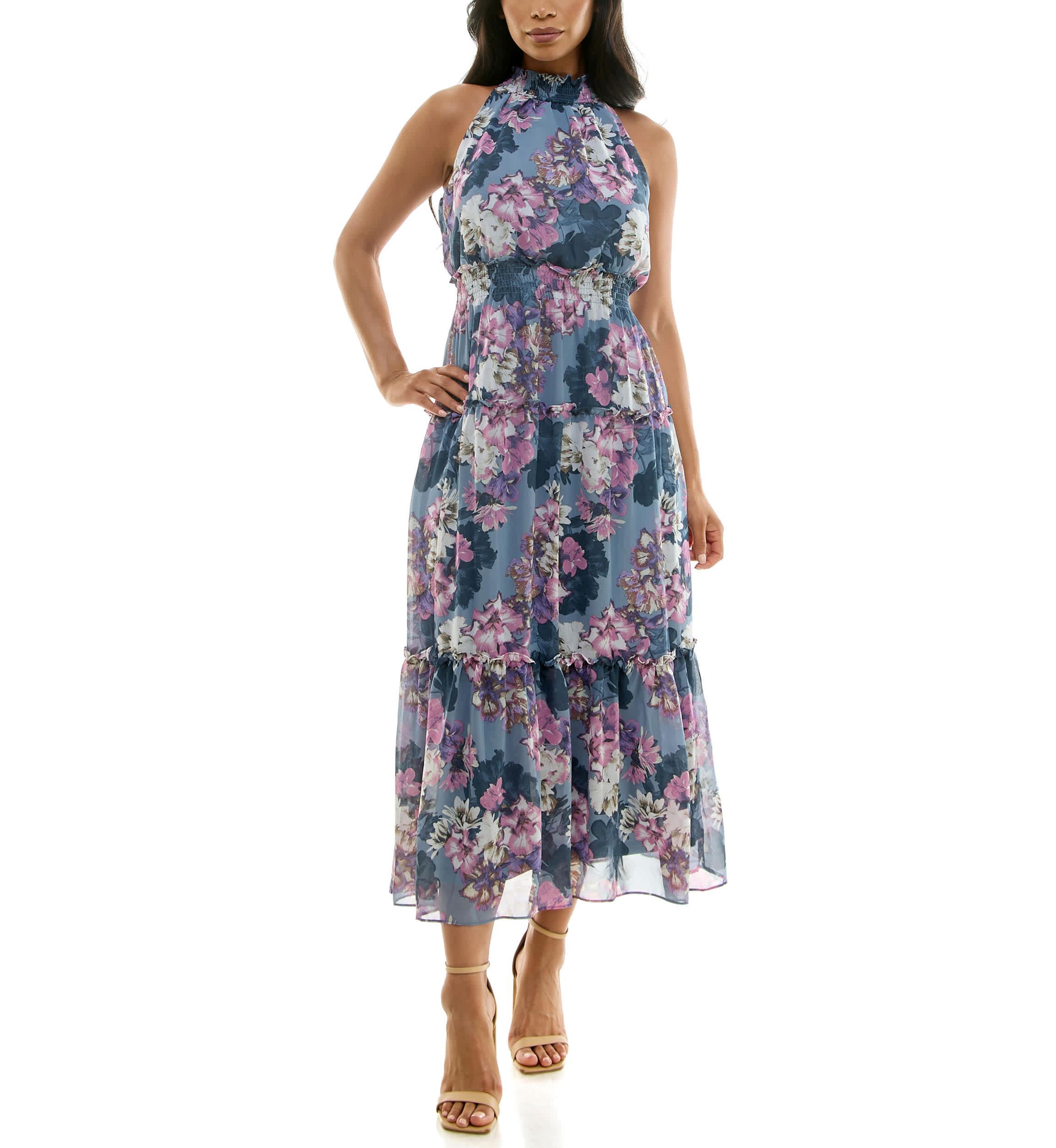 Smock Tiered Maxi Dress