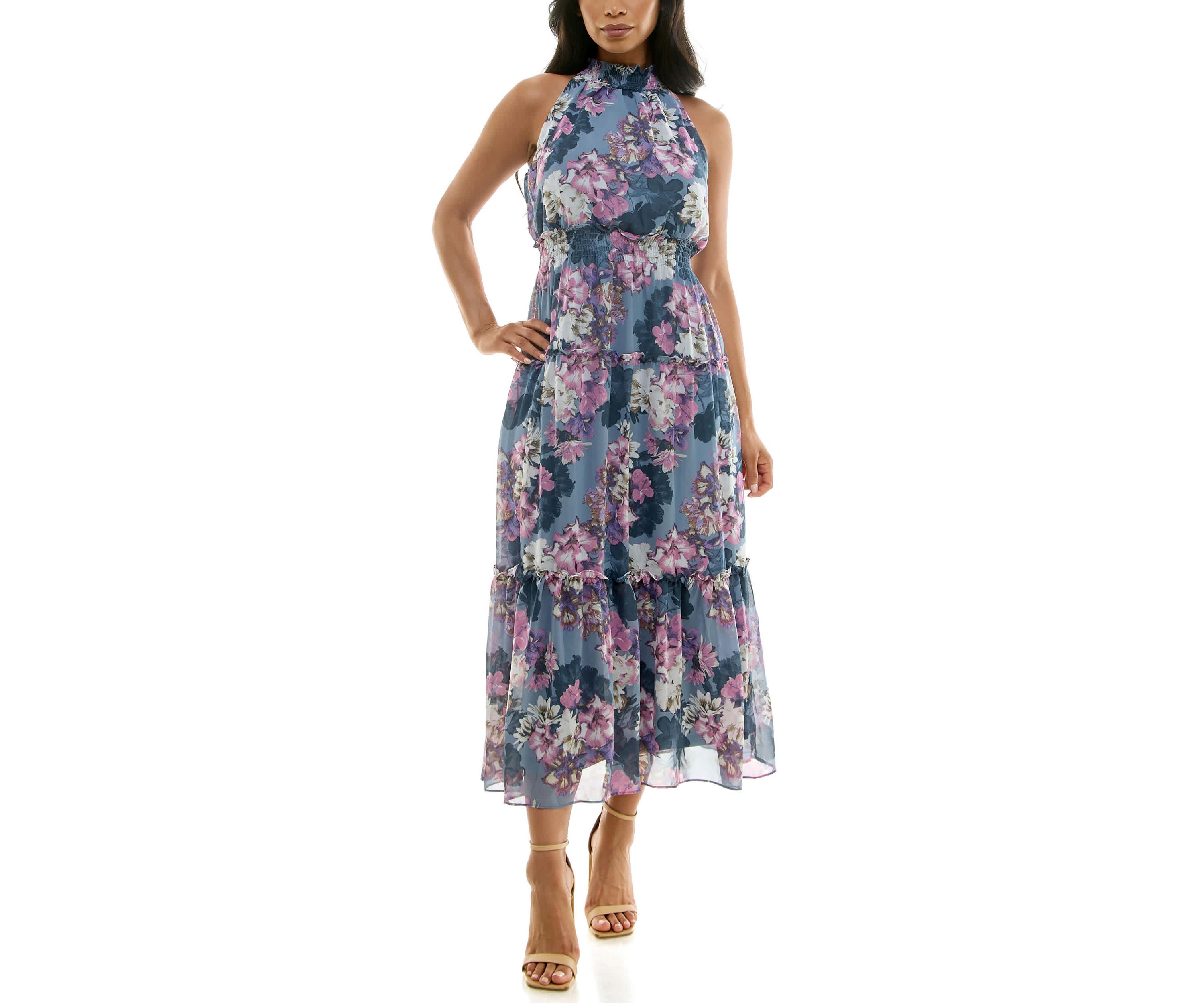 Smock Tiered Maxi Dress