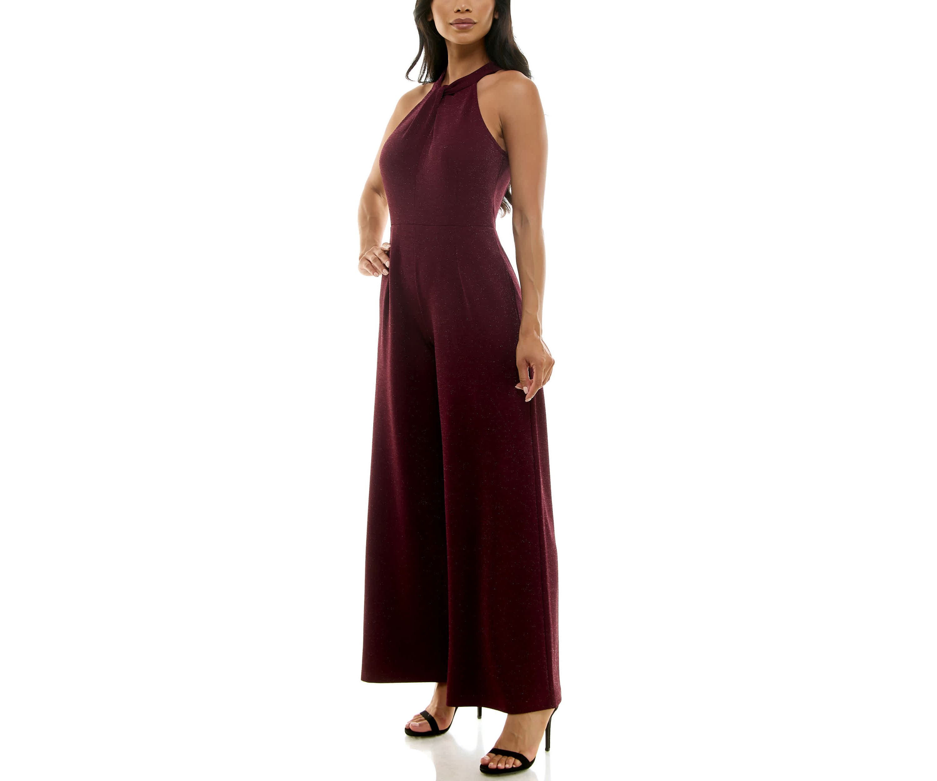 Glitter Twist Neck Jumpsuit