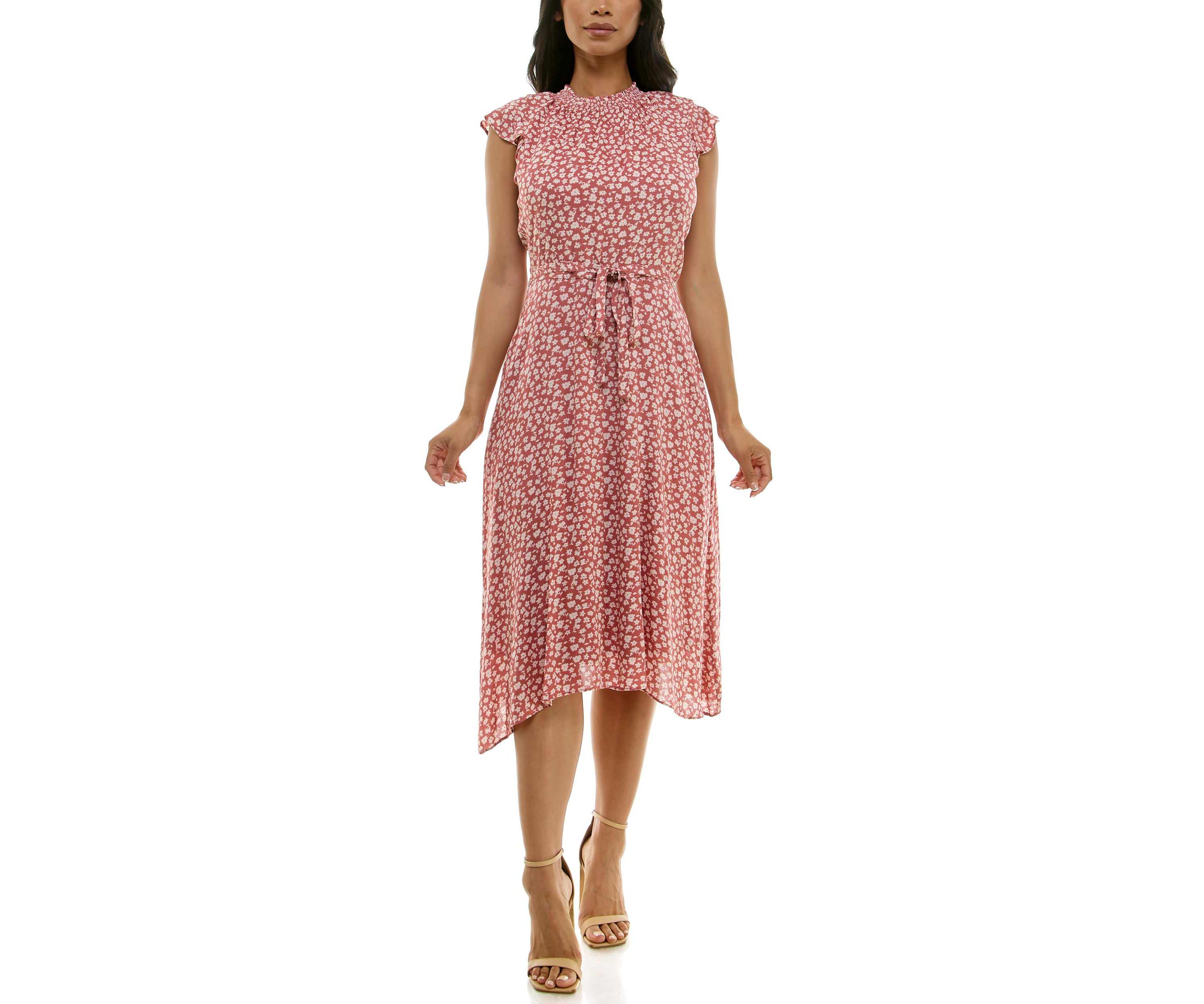 Smocked Print Dress