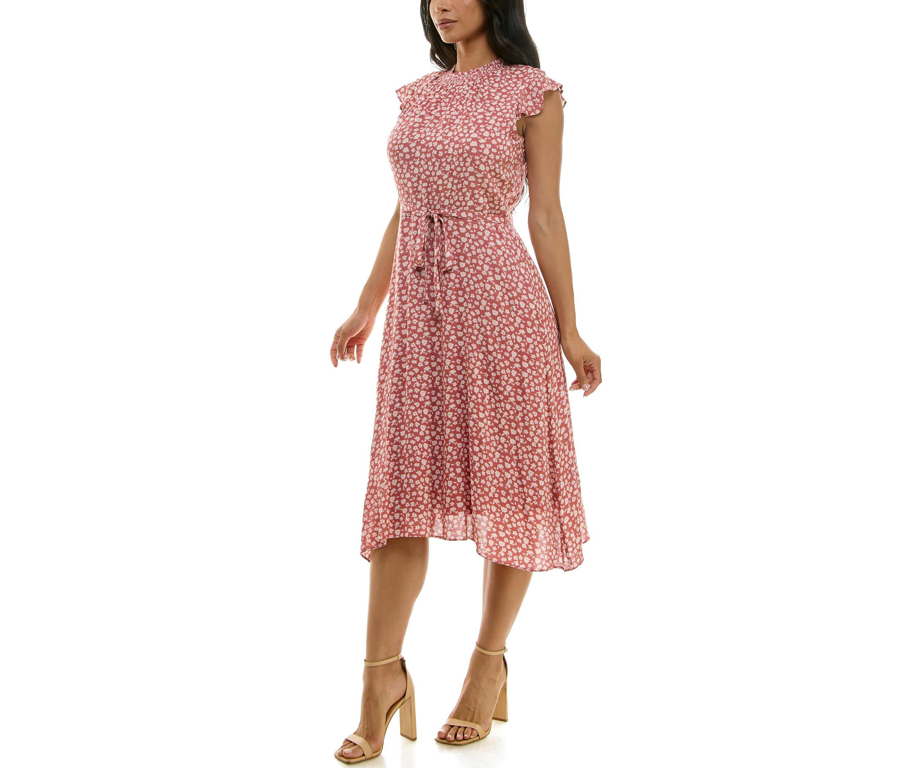 Smocked Print Dress