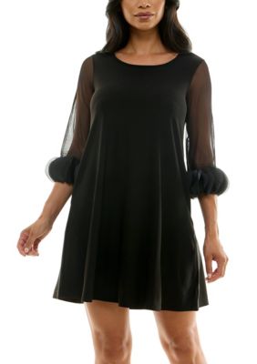 Nina Leonard Women's Fit Flare Sweater Dress