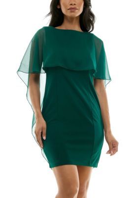 Nina Leonard Women's Popover Chiffon Dress