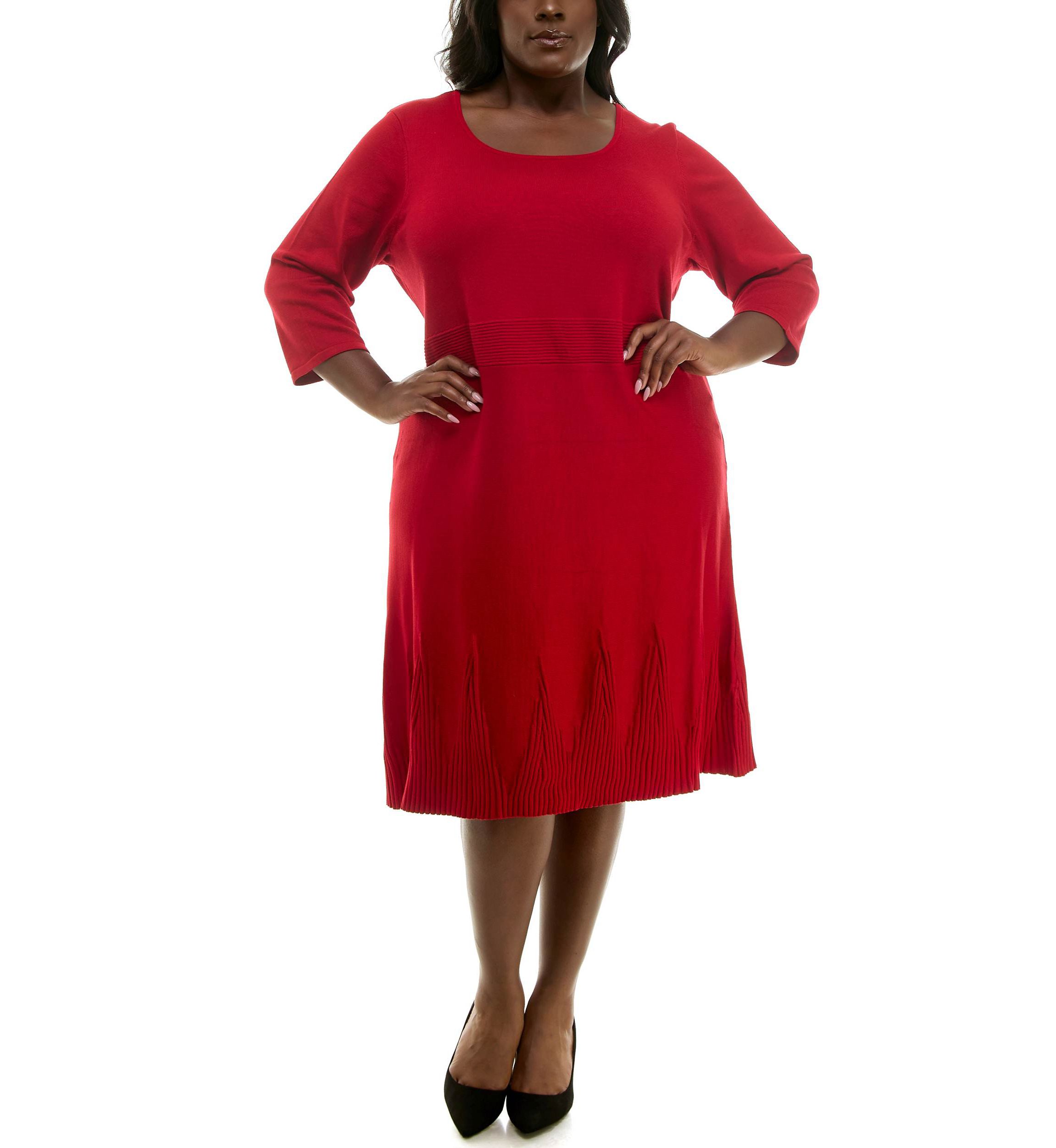 Fit And Flare Ribbed Sweater Dress