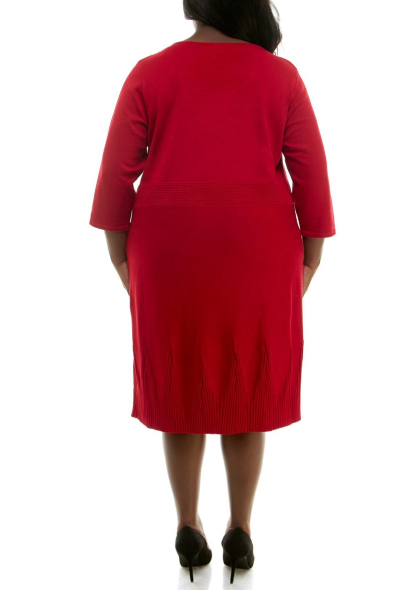 Fit And Flare Ribbed Sweater Dress