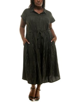Nina Leonard Women's Button front shirtdress