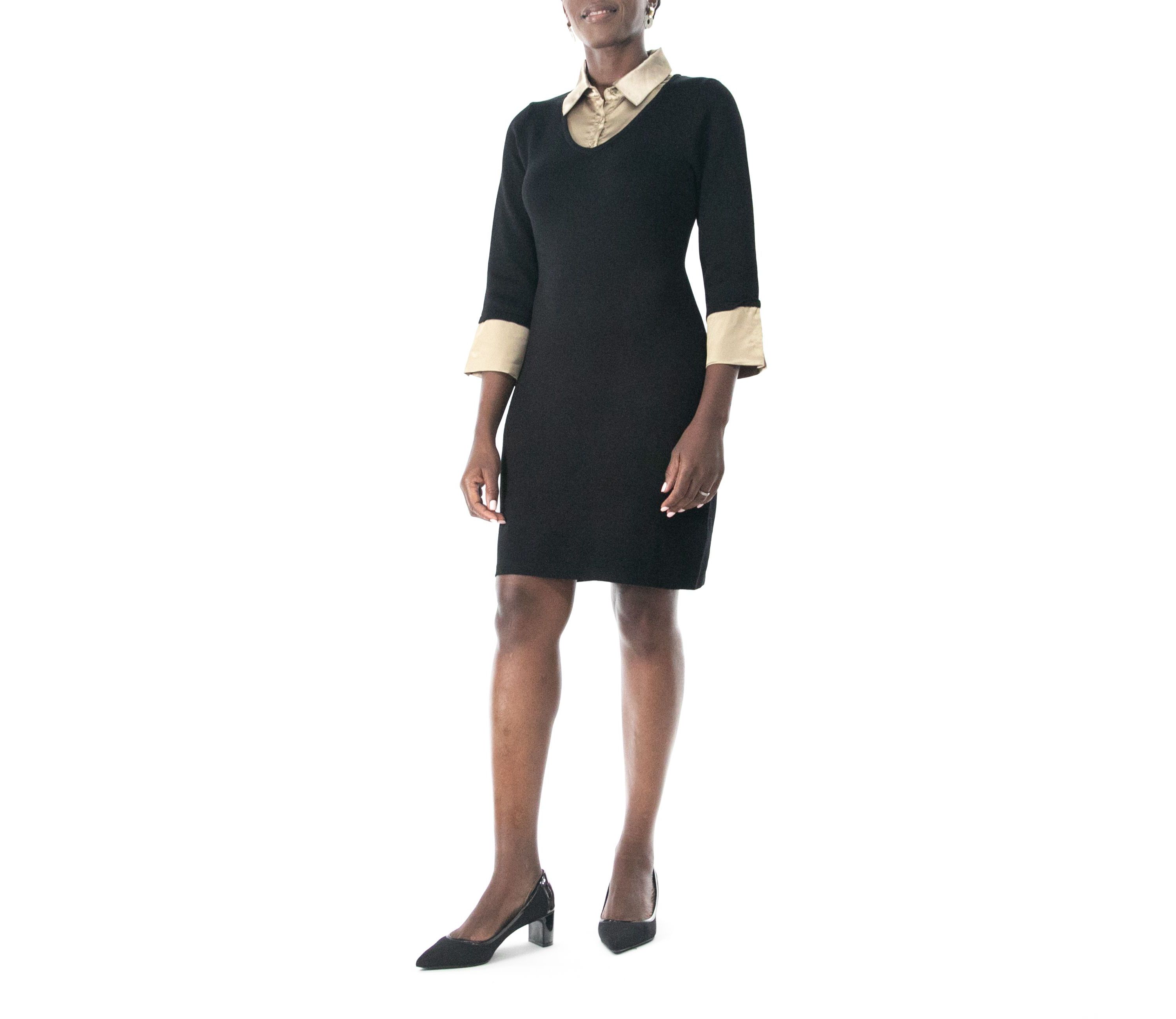 3/4 Sleeve Twofer Sweater Dress