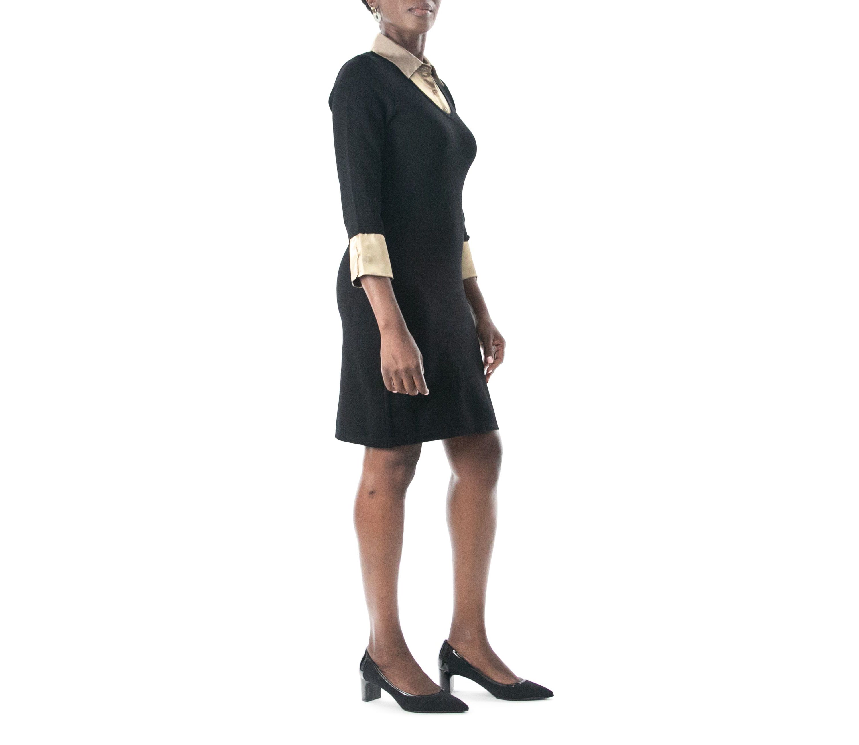 3/4 Sleeve Twofer Sweater Dress