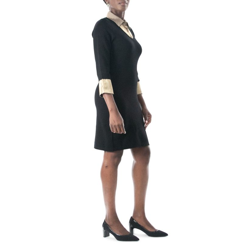 3/4 Sleeve Twofer Sweater Dress