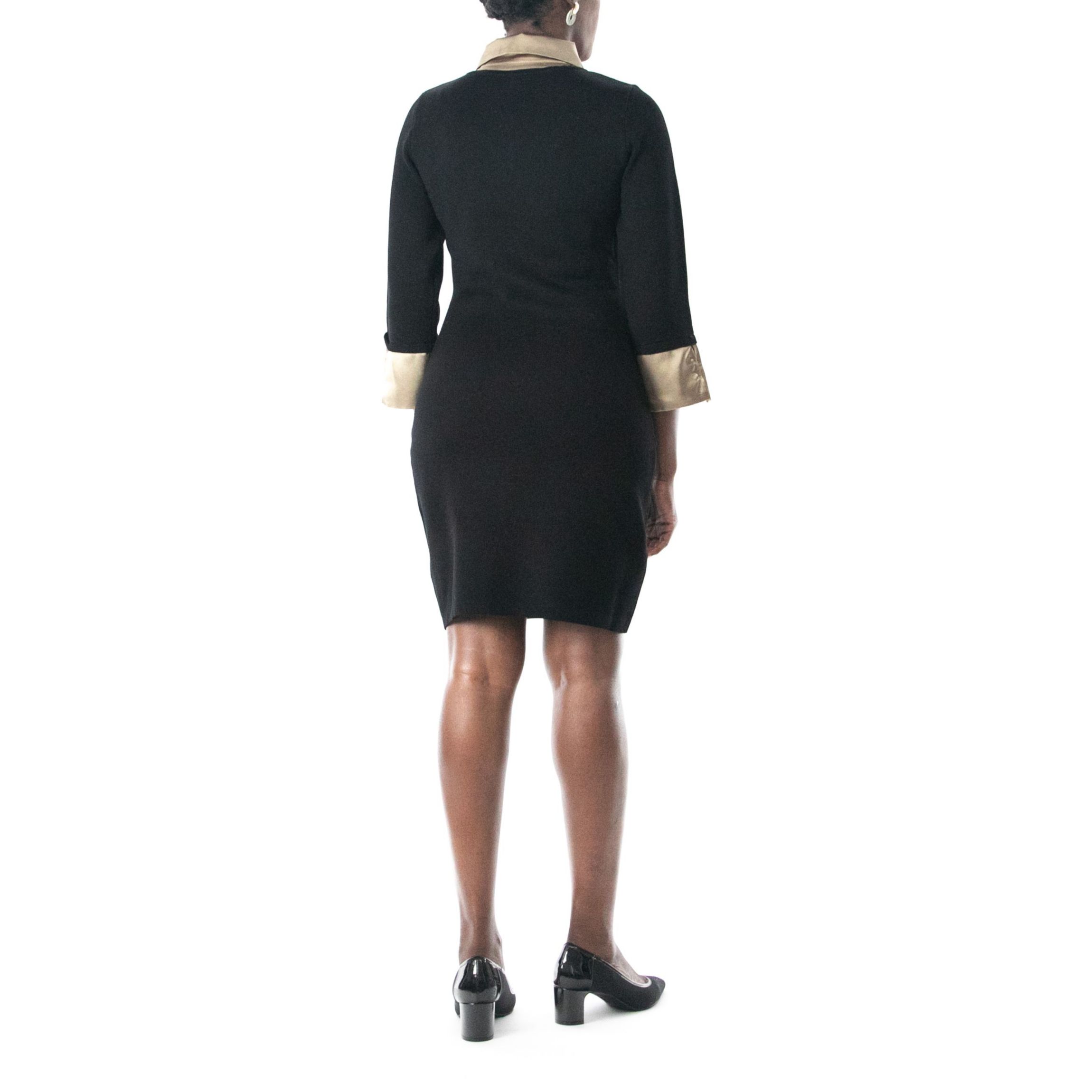 3/4 Sleeve Twofer Sweater Dress