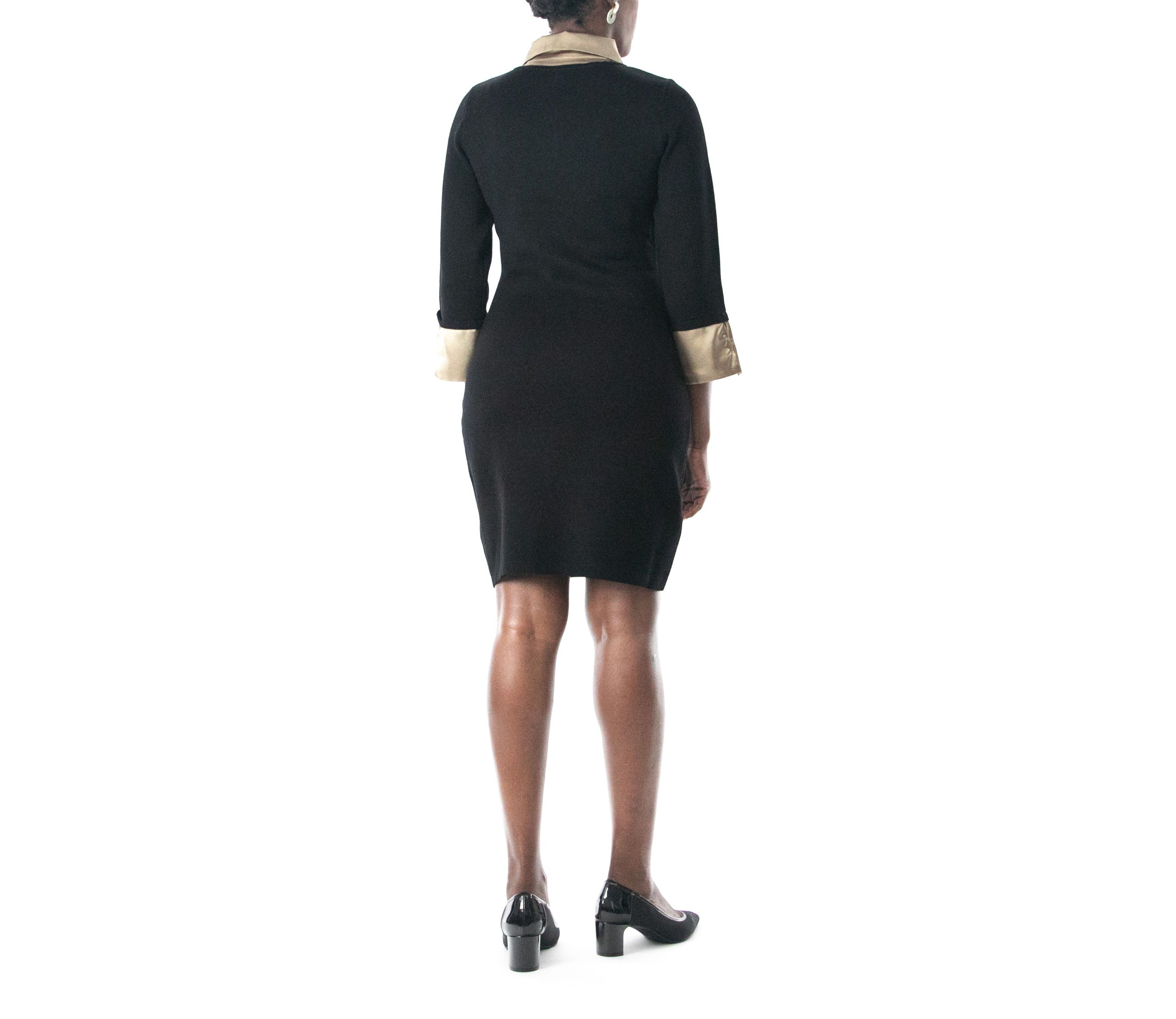 3/4 Sleeve Twofer Sweater Dress