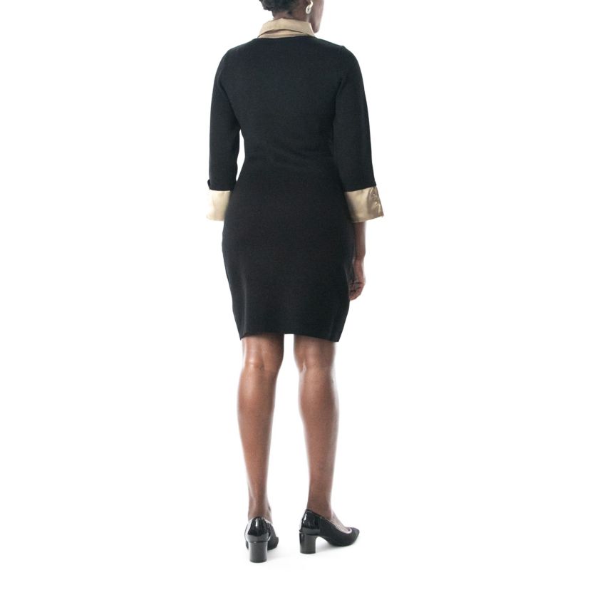 3/4 Sleeve Twofer Sweater Dress