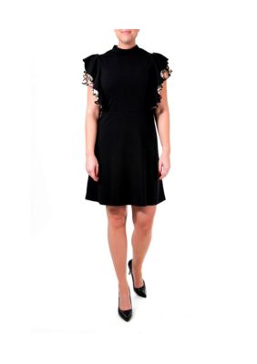 Nina Leonard Women's Flutter Sleeve Dress