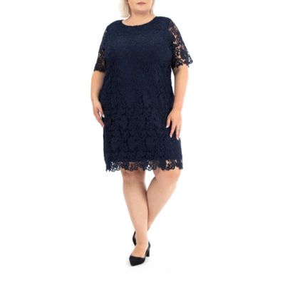 Nina Leonard Women's Floral Lace Cocktail Dress